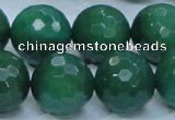 CAJ08 15.5 inches 20mm faceted round green aventurine jade beads