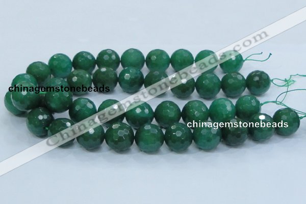 CAJ08 15.5 inches 20mm faceted round green aventurine jade beads