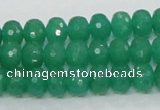 CAJ09 15.5 inches 7*10mm faceted rondelle green aventurine jade beads