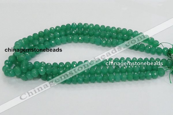 CAJ09 15.5 inches 7*10mm faceted rondelle green aventurine jade beads