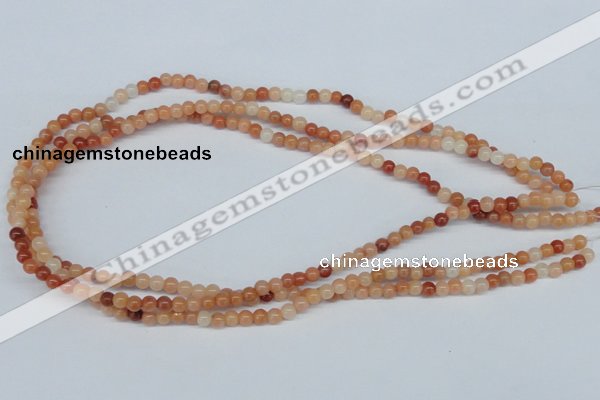 CAJ101 15.5 inches 4mm round red aventurine jade beads wholesale