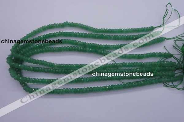 CAJ15 15.5 inches 4*6mm faceted rondelle green aventurine beads