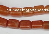 CAJ151 15.5 inches 10*13mm cuboid red aventurine jade beads