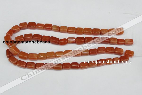 CAJ151 15.5 inches 10*13mm cuboid red aventurine jade beads