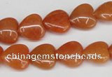 CAJ152 15.5 inches 12*12mm heart red aventurine jade beads