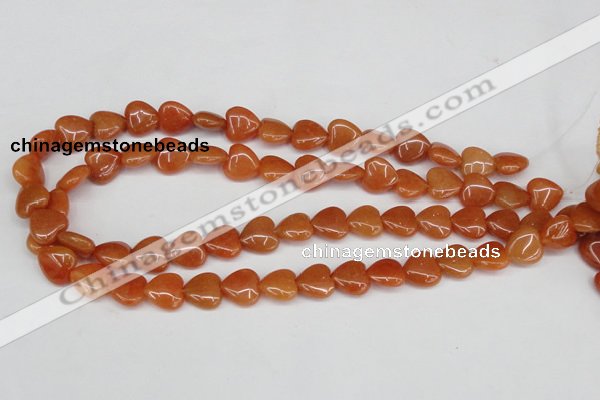 CAJ152 15.5 inches 12*12mm heart red aventurine jade beads