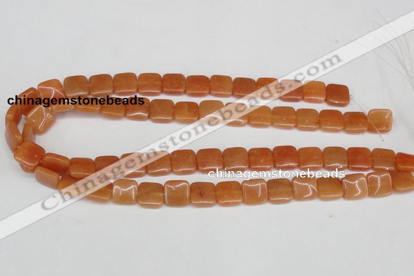 CAJ155 15.5 inches 12*12mm square red aventurine jade beads