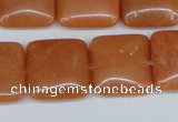 CAJ156 15.5 inches 20*20mm square red aventurine jade beads