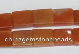 CAJ158 15.5 inches 12*15mm rectangle red aventurine jade beads