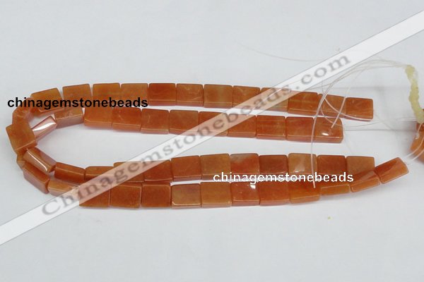 CAJ158 15.5 inches 12*15mm rectangle red aventurine jade beads