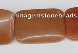 CAJ160 15.5 inches 25*35mm rectangle red aventurine jade beads