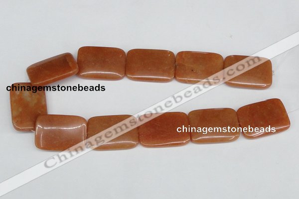 CAJ160 15.5 inches 25*35mm rectangle red aventurine jade beads