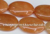 CAJ162 15.5 inches 20*30mm oval red aventurine jade beads