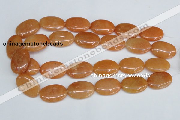 CAJ162 15.5 inches 20*30mm oval red aventurine jade beads