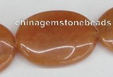 CAJ163 15.5 inches 25*35mm oval red aventurine jade beads