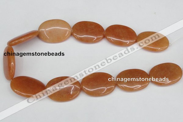 CAJ163 15.5 inches 25*35mm oval red aventurine jade beads