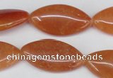 CAJ165 15.5 inches 15*30mm marquise red aventurine jade beads