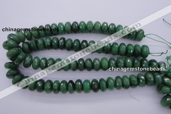 CAJ19 15.5 inches 9*18mm faceted rondelle green aventurine beads