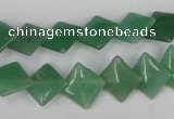 CAJ301 15.5 inches 10*10mm diamond green aventurine jade beads