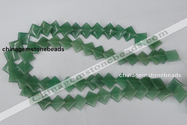 CAJ302 15.5 inches 14*14mm diamond green aventurine jade beads