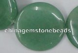 CAJ306 15.5 inches 40mm flat round green aventurine jade beads