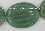 CAJ308 15.5 inches 30*40mm carved oval green aventurine jade beads