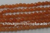 CAJ360 15.5 inches 4mm faceted round red aventurine beads wholesale