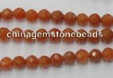 CAJ361 15.5 inches 6mm faceted round red aventurine beads wholesale