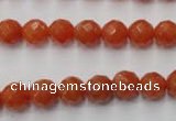 CAJ362 15.5 inches 8mm faceted round red aventurine beads wholesale