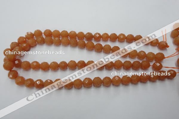 CAJ363 15.5 inches 10mm faceted round red aventurine beads wholesale