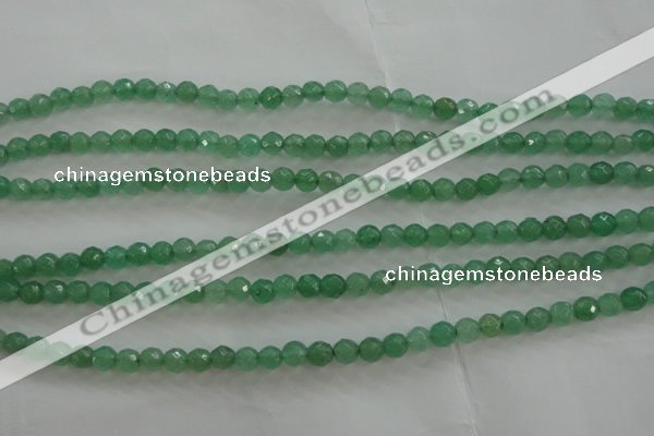 CAJ409 15.5 inches 4mm faceted round green aventurine beads