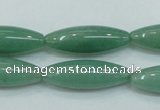 CAJ52 15.5 inches 10*30mm rice green aventurine jade beads wholesale