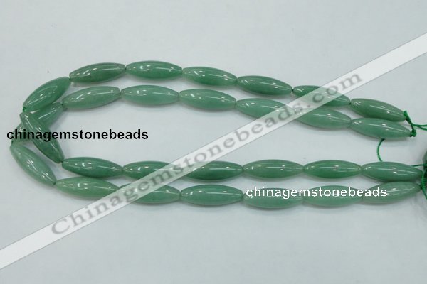 CAJ52 15.5 inches 10*30mm rice green aventurine jade beads wholesale