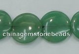 CAJ55 15.5 inches 20mm flat round green aventurine jade beads wholesale