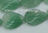 CAJ56 15.5 inches 18*25mm twisted leaf green aventurine jade beads