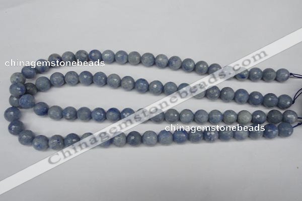 CAJ563 15.5 inches 10mm faceted round blue aventurine beads wholesale