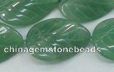 CAJ57 15.5 inches 22*30mm twisted leaf green aventurine jade beads