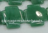 CAJ58 15.5 inches 25*25mm cross green aventurine jade beads wholesale