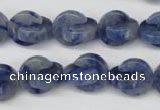 CAJ582 15.5 inches 12*12mm curved moon blue aventurine beads wholesale