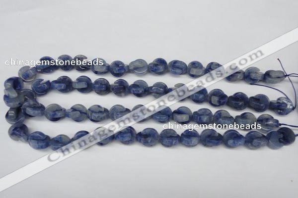 CAJ582 15.5 inches 12*12mm curved moon blue aventurine beads wholesale