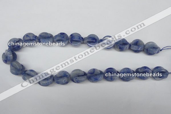 CAJ584 15.5 inches 16*16mm curved moon blue aventurine beads wholesale