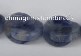 CAJ586 15.5 inches 20*20mm curved moon blue aventurine beads wholesale