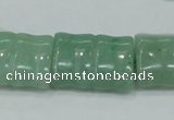 CAJ60 15.5 inches 18*25mm flat bamboo green aventurine jade beads