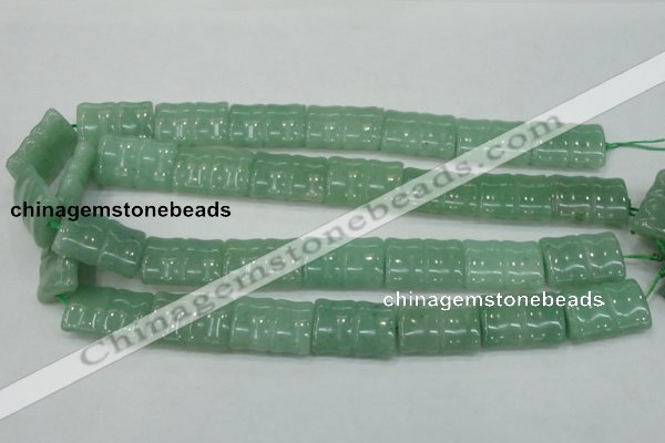 CAJ60 15.5 inches 18*25mm flat bamboo green aventurine jade beads