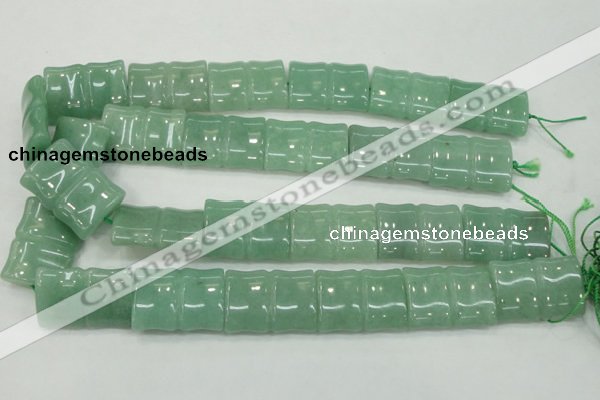 CAJ61 15.5 inches 22*30mm flat bamboo green aventurine jade beads