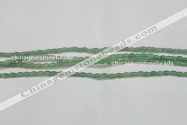 CAJ640 15.5 inches 4*6mm rice green aventurine beads