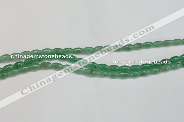 CAJ642 15.5 inches 6*9mm rice green aventurine beads