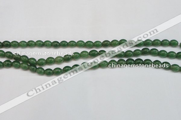 CAJ643 15.5 inches 8*10mm rice green aventurine beads