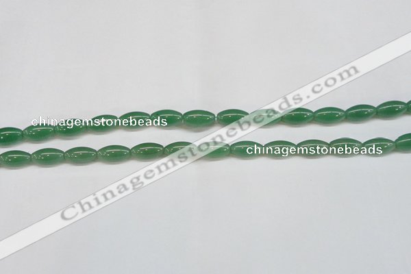 CAJ646 15.5 inches 8*16mm rice green aventurine beads