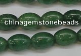 CAJ647 15.5 inches 10*14mm rice green aventurine beads